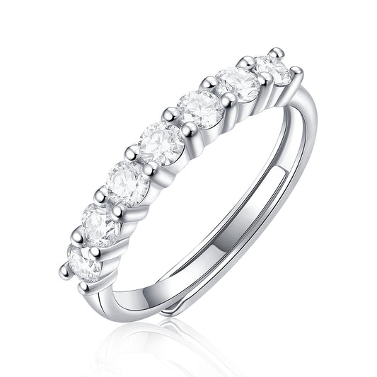 Princess-cut Band (Rhodium Plated)