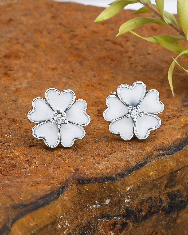 Fresh Bloom Earrings (Rhodium Plated)