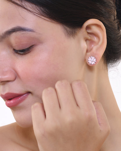 Fresh Bloom Earrings (Rhodium Plated)