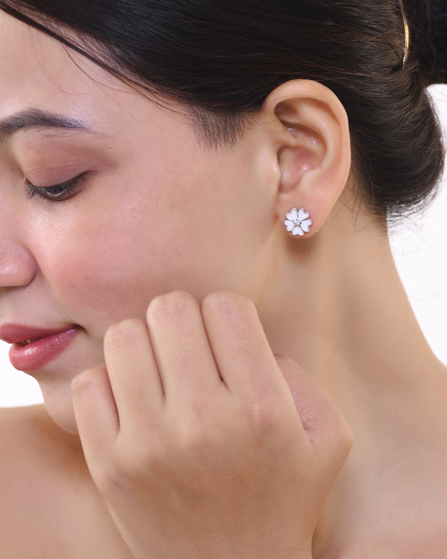 Fresh Bloom Earrings (Rhodium Plated)