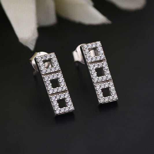 Three Square Earrings