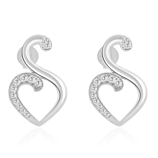 Swan Heart Earrings