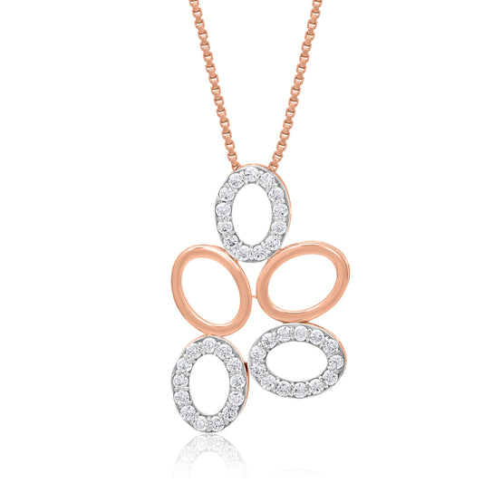 Stack Oval Necklace (Rose Gold Plated)