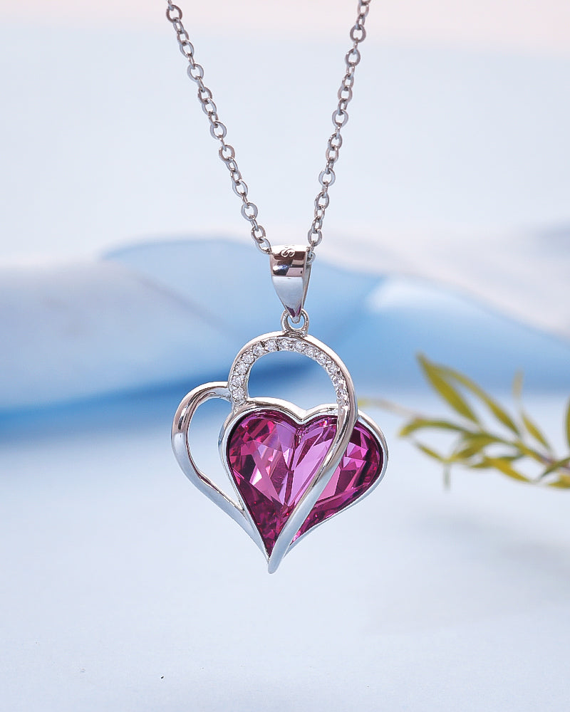 Itsmee In-Heart Necklace (Austrian Crystal & Rhodium Plated)