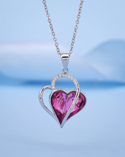 Itsmee In-Heart Necklace (Austrian Crystal & Rhodium Plated)