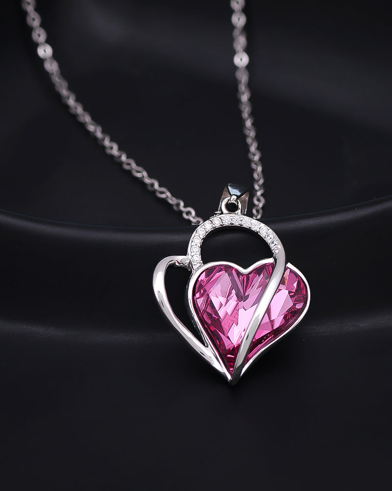 Itsmee In-Heart Necklace (Austrian Crystal & Rhodium Plated)