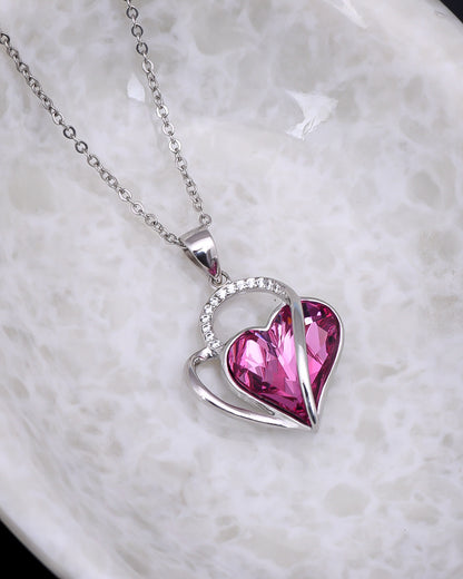 Itsmee In-Heart Necklace (Austrian Crystal & Rhodium Plated)