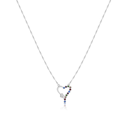 Arrow Heart Necklace (Austrian Crystal & Rhodium Plated)