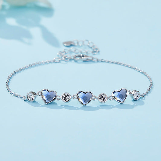 Three Hearts Bracelet (Austrian Crystal)