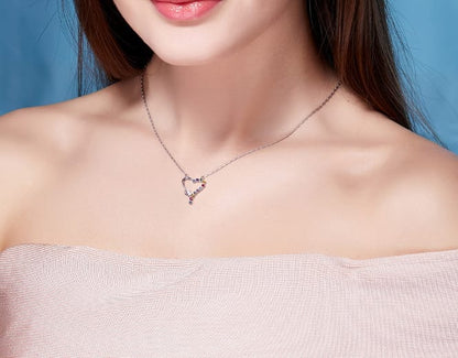 Arrow Heart Necklace (Austrian Crystal & Rhodium Plated)