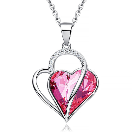 Itsmee In-Heart Necklace (Austrian Crystal & Rhodium Plated)